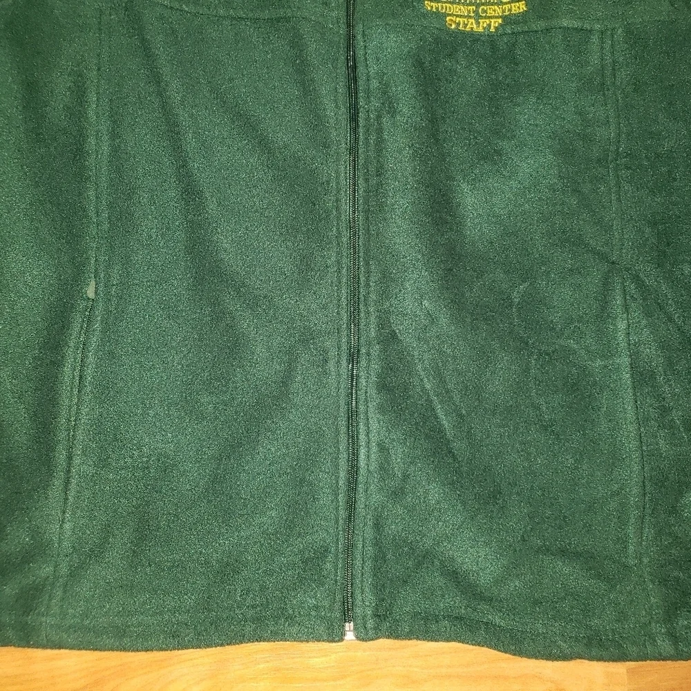 Green Clarkson University Full Zip Fleece Jacket Student Center Staff Men's Sz L